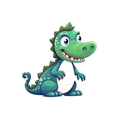 Obraz na płótnie Canvas Grinning Gator: Cute Alligator 2D Illustration