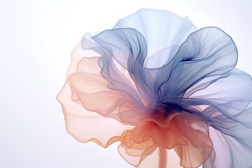 abstract beautiful flower made of transparent multicolored substance, ai generated image