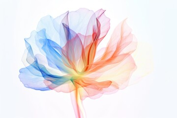 abstract beautiful shape made of transparent multicolored substance, ai generated image