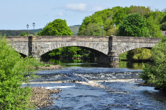 Bridge and weir on the River Cree, Newton Stewart, Scotland