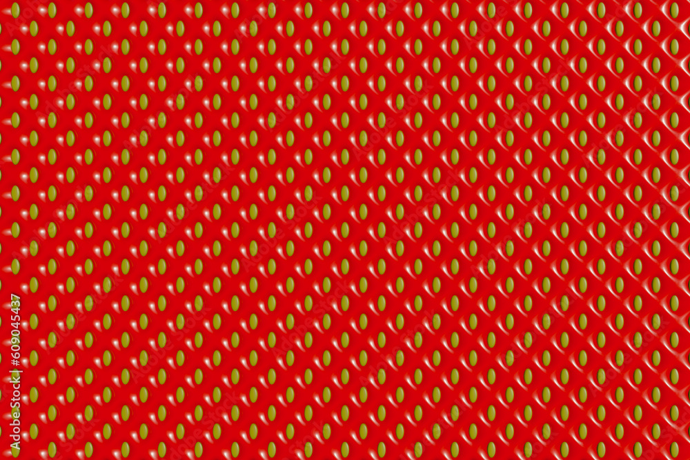 Poster 3d rendering of red strawberry for abstract texture and background. 3d fruit background concept.
