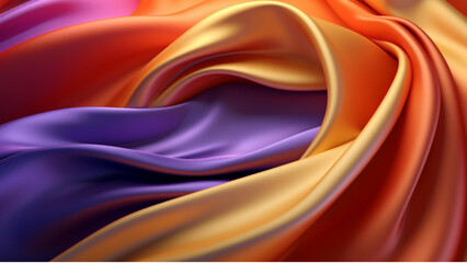 colorful silk background with curves, in the style of unreal engine 5, orange and bronze, indigo and amber, animated gifs, bold yet graceful, photobashing, eye-catching detail, Generate AI Art