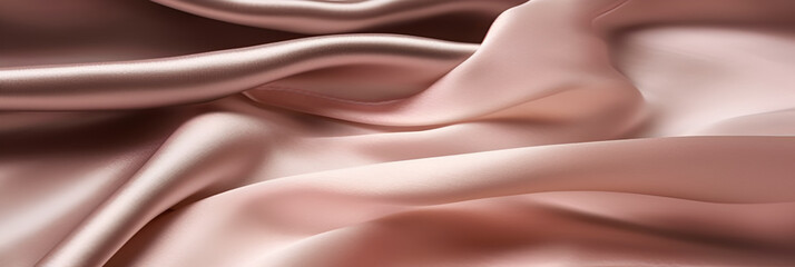 Fabric satin silk drapery. Texture of delicate pink silk as background. Generative Ai