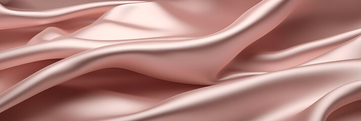 Fototapeta premium Fabric satin silk drapery. Texture of delicate pink silk as background. Generative Ai