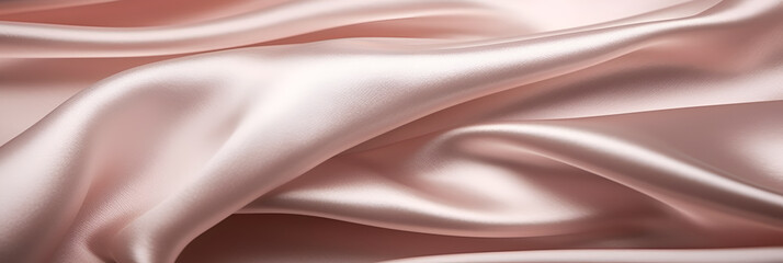 Fototapeta premium Fabric satin silk drapery. Texture of delicate pink silk as background. Generative Ai