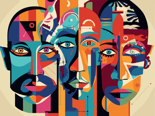 Abstract concept of different personalities