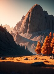 sunset in the mountains
