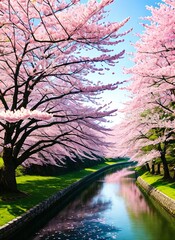 landscape with blossoms