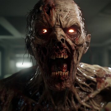 creepy zombie face