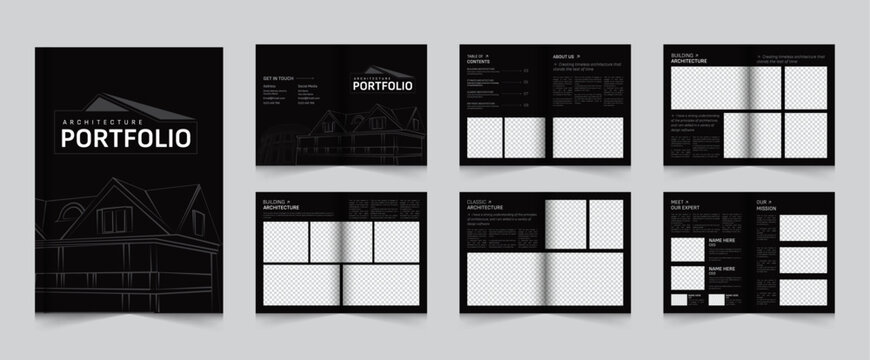 Architecture Portfolio Layout Template or Interior Portfolio Design