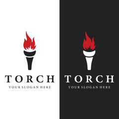 Creative torch flame Logo template.Logo for business, freedom and competition.