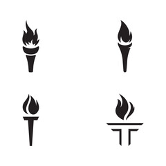 Creative torch flame Logo template.Logo for business, freedom and competition.