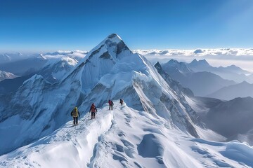 Mount Everest in sunny weather generative ai - obrazy, fototapety, plakaty