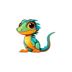 Obraz premium Enchanting Reptile: Delightful Lizard Illustration
