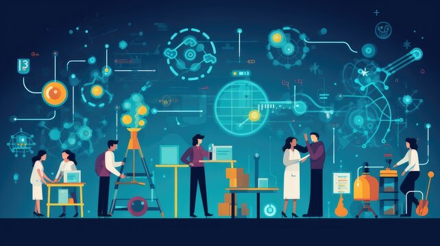 Research and development: Images depict scientists or teams engaged in research and development activities, highlighting the importance of innovation in product or service offerings.Generative AI