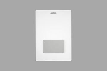 Empty blank gift card holder mock up isolated on a grey background. 3d rendering.	