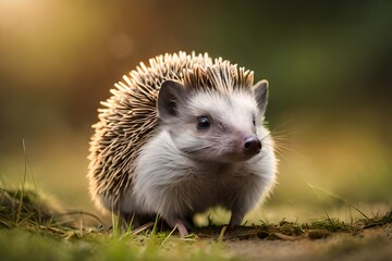 Naklejka premium baby lion tamarin in a grassy field - Generative AI Technology