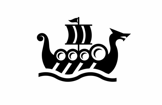 The bow of the ship viking longship oars