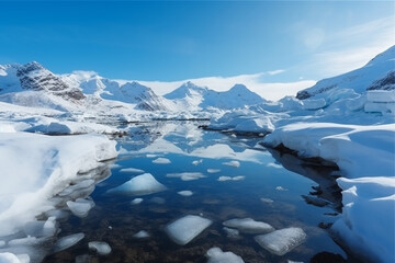 A beautiful scenic view of Lofoten islands in winter. Generative AI