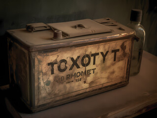 old toxic wooden box