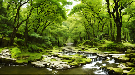 Obraz premium river in the forest