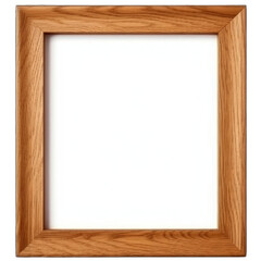 Wooden picture frame, transparent background, isolate die cut png file (Ai generated)