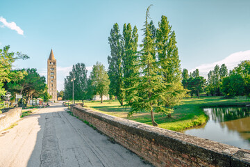 Abbey of Pomposa, medieval world famous Benedictine monastery, Codigoro, Ferrara, Italy