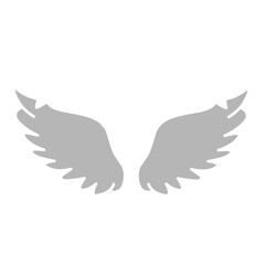gray silhouette of angel or bird wings