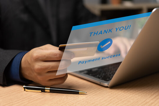 payment online internet banking technology digital concept.hand holding credit card financial shopping online and investment.