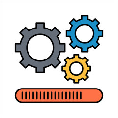 Loading process. Update system icon. Concept of upgrade application progress icon for graphic and web design. vector illustration on white background