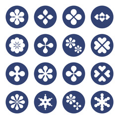 Vector Floral icon set. Frower shape