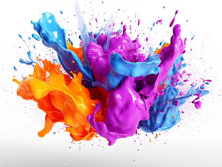 A flying colorful vibrant paint splash. Generative AI