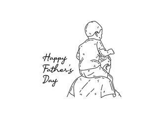 Fototapeta na wymiar line art of happy father's day good for happy father's day celebrate. line art. illustration.