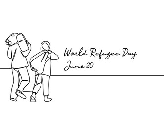line art of world refugee day good for world refugee day celebrate. line art. illustration.