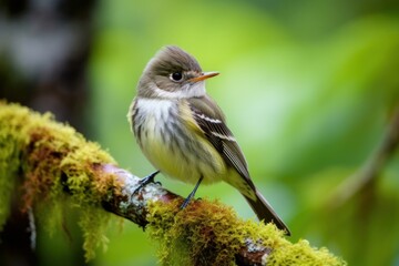 Acadian Flycatcher bird in the natural environment Generative AI
