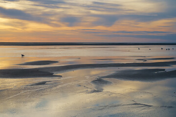 Fototapeta na wymiar Sunset on Paine’s creek beach Cape Cod MA USA