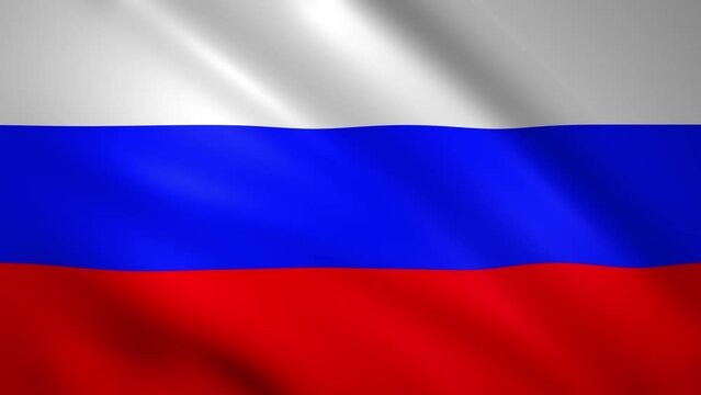 Flag of Russia waving in the wind