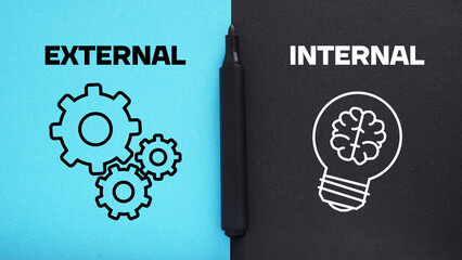 Internal or external are shown using the text