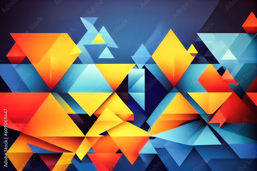 Poster abstract colorful background with geometric shapes. generative ai
