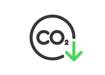 CO2 reduction line icon. Clipart image isolated on white background - 609072434