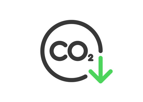 CO2 reduction line icon. Clipart image isolated on white background