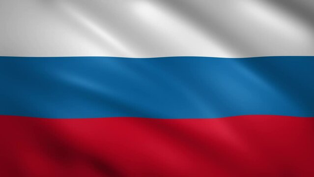 Flag of Russia waving in the wind