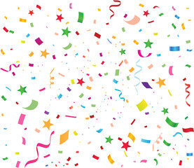 Fototapeta na wymiar Colorful Falling Confetti, Birthday Celebration