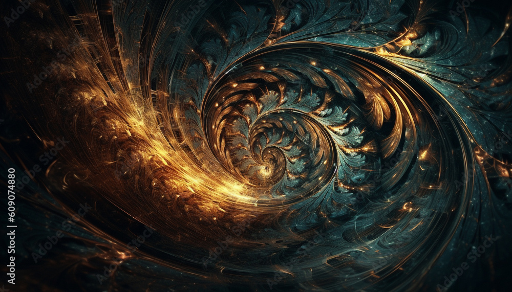 Poster twisted spiral of multi colored chaos explodes abstractly generated by ai