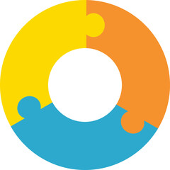 Infographic Pie Flow Chart Jigsaw Puzzle Cycle Diagram