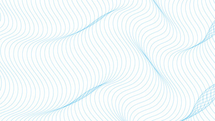 Abstract blue wave lines frame on white background. frame of abstract vector blue wave melody lines on white background. Tech with abstract wave lines. Abstract wave element for design.	