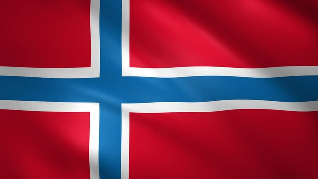 Norway flag waving in the wind
