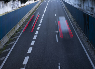 Car lights in the road