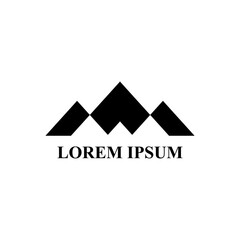 mountain logo vector, geometric logo icon silhouette design illustration isolated white background
