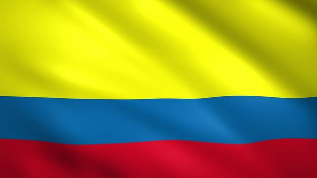 Flag of Republic of Colombia waving in the wind